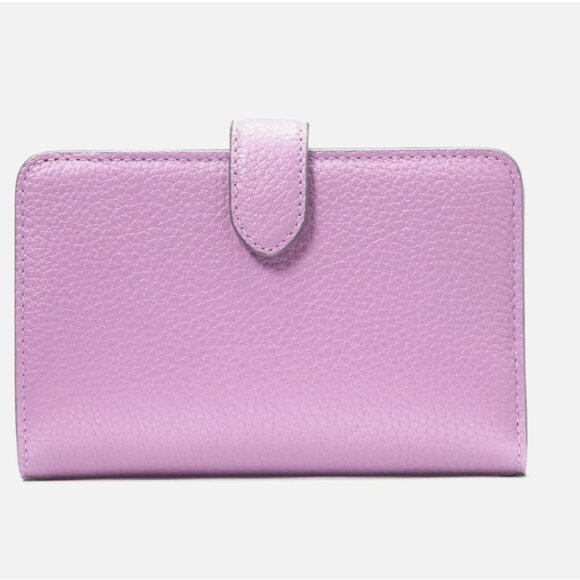 New Kate Spade Lena Medium Compact Bifold Wallet Pebble Leather Wisteria - Picture 4 of 4